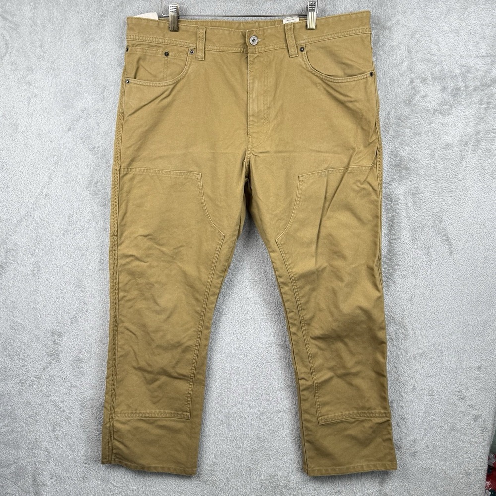 Filson Dry Tin Cloth Utility 5 Pocket Pants Men's 36x30 Double Front Tan Work